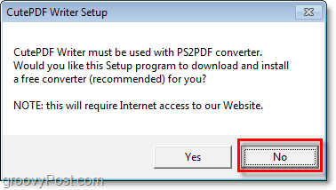izbjegavajte instaliranje PS2PDF u Windows 7