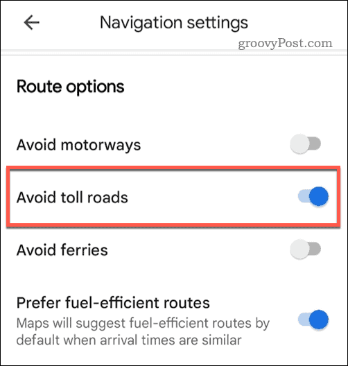 Postavite Google Maps da izbjegava ceste s naplatom cestarine