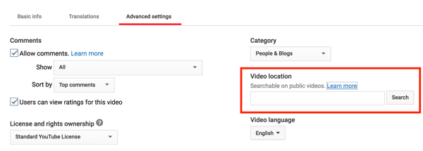 Dodajte lokaciju svom YouTube videozapisu kako biste ga učinili geografski pretraživim.