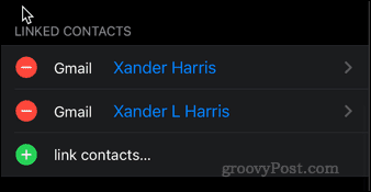 povezane kontakte na iPhoneu