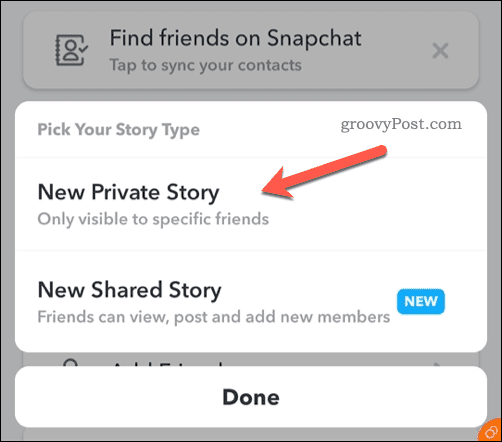 Stvorite novu Snapchat privatnu priču