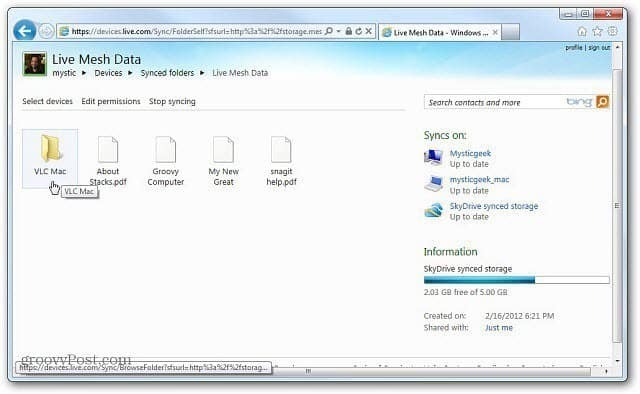 Windows Live Mesh 2011 za Mac: Početak rada