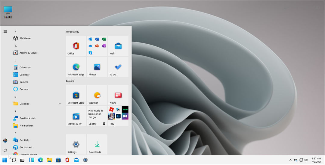 Vratite klasični izbornik Start Windows 10 s Live Tiles na Windows 11
