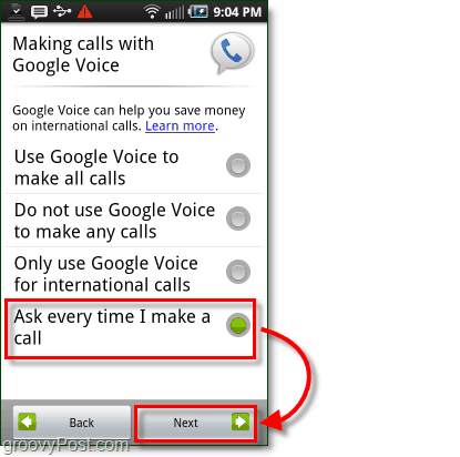Postavka upotrebe Google Voice na Android Mobile Config