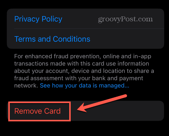 Apple Pay uklonite karticu