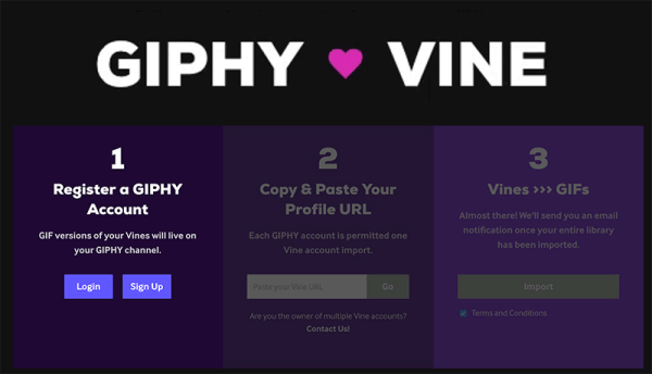 GIPHY je predstavio novi GIPHY tool Vine alat koji može pretvoriti sve Vine koje ste stvorili u GIF-ove za dijeljenje.