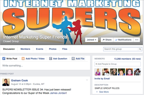 internet marketing super prijatelji facebook grupa