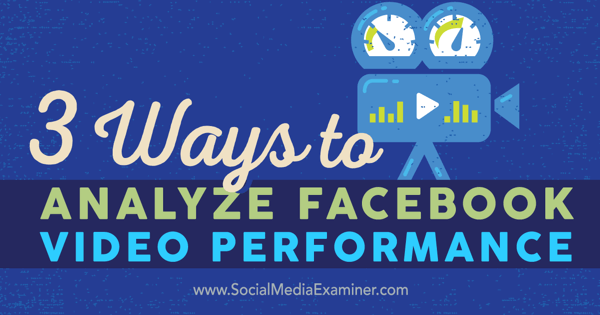 analizirati video performanse na facebooku
