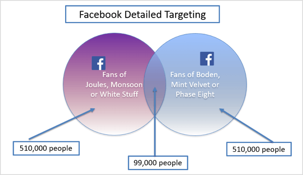 Grafički detaljni primjer ciljanja Facebooka