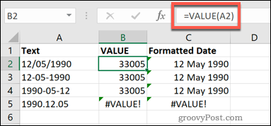 Funkcija VALUE u Excelu