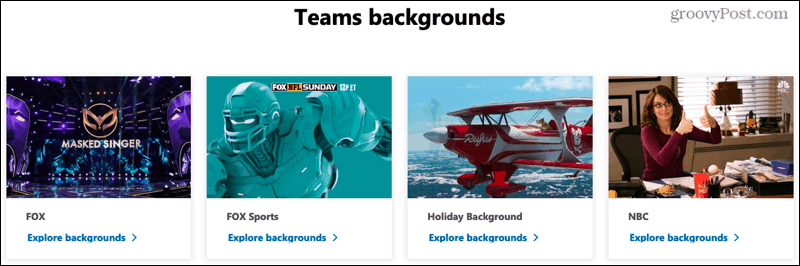 Web stranica o pozadinama Microsoft Teamsa