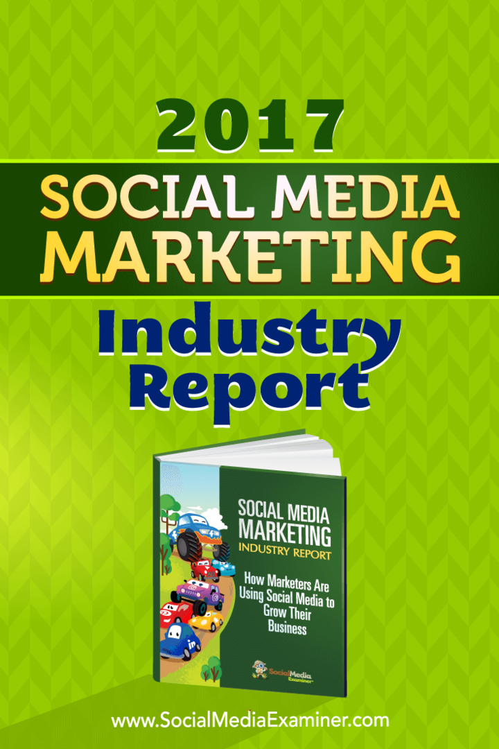 Izvještaj o industriji marketinga društvenih medija za 2017. godinu, Mike Stelzner, na ispitivaču društvenih medija.