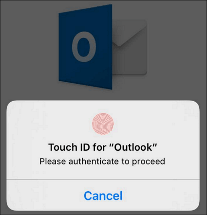 Dodirnite ID Outlook iPhone