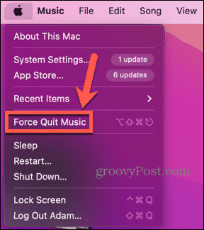 mac prisilno zatvori glazbenu aplikaciju