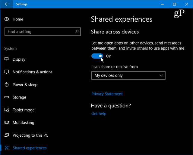 Kako omogućiti i koristiti zajedničko iskustvo u sustavu Windows 10