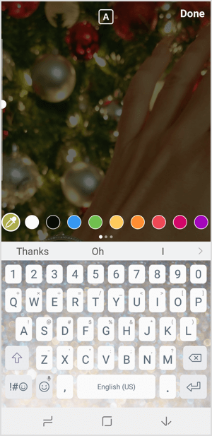 Instagram priče biraju boju teksta