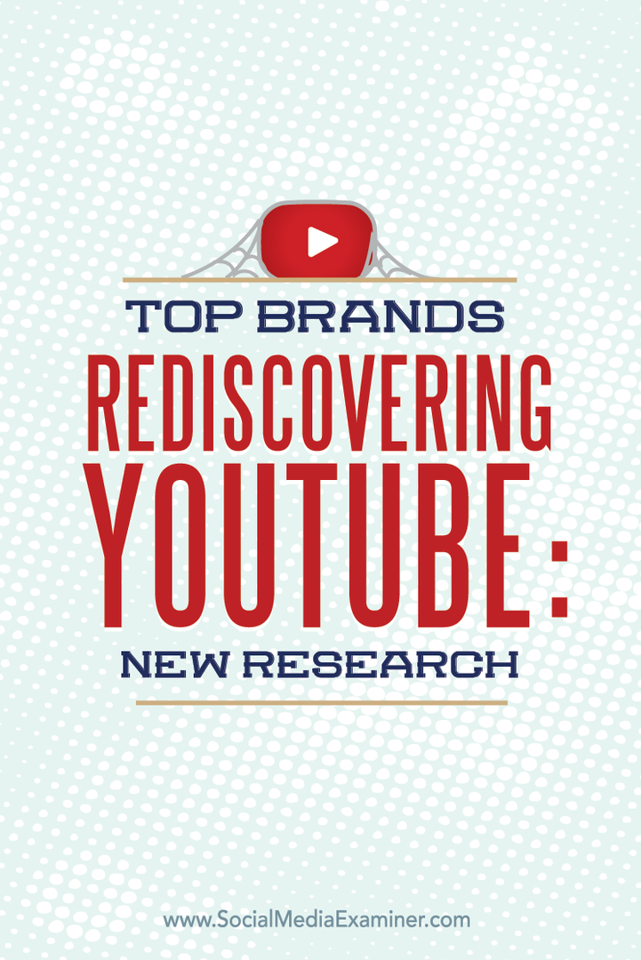istraživanje pokazuje kako vrhunski brendovi ponovno otkrivaju youtube
