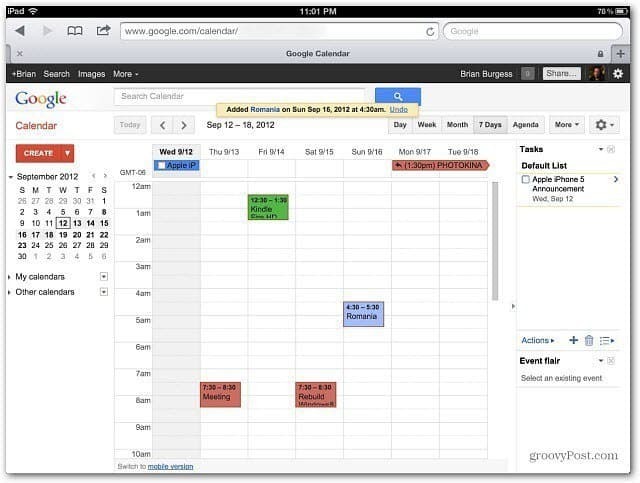 IPad Google Kalendara