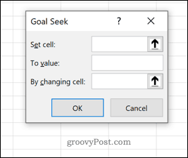 Prozor pretraživanja cilja Excela