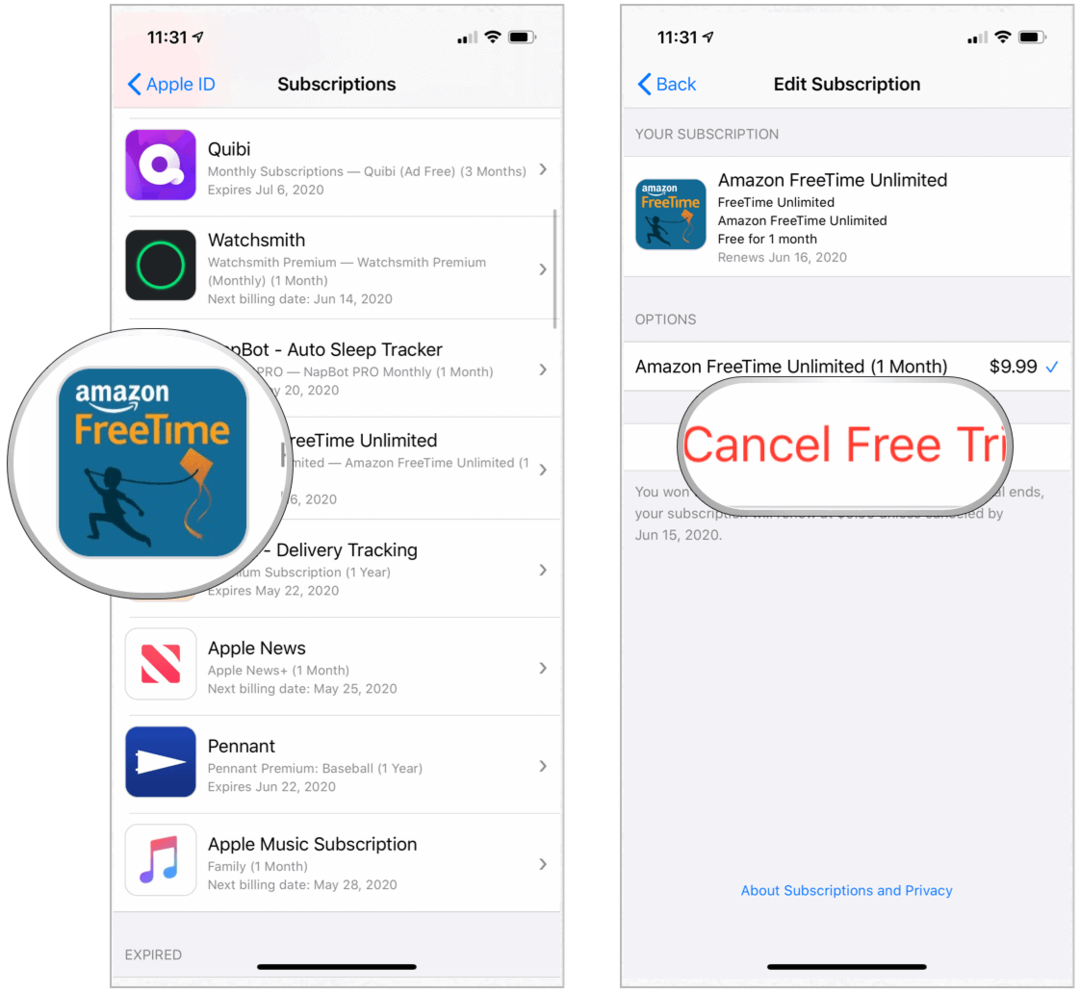 App Store Otkaži besplatnu probnu inačicu