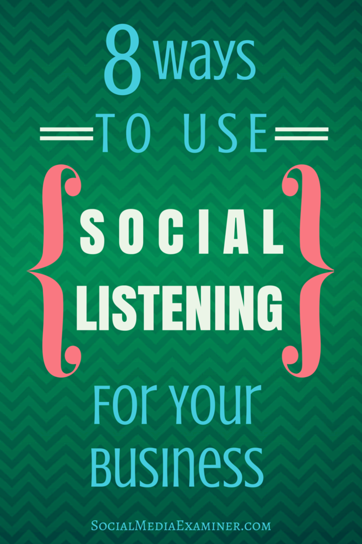 8 načina za korištenje društvenog slušanja za vaše poslovanje