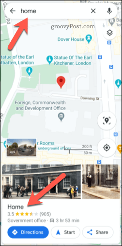 Spremljena adresa Google Maps