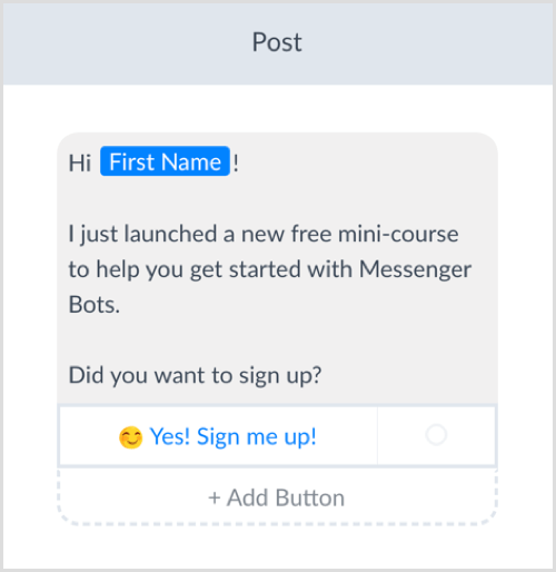 stvoriti slijed za Messenger bot s ManyChat