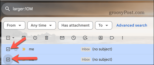 Odaberite Gmail e-poštu u rezultatima pretraživanja