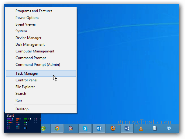Korisnički izbornik za Windows 8 Power