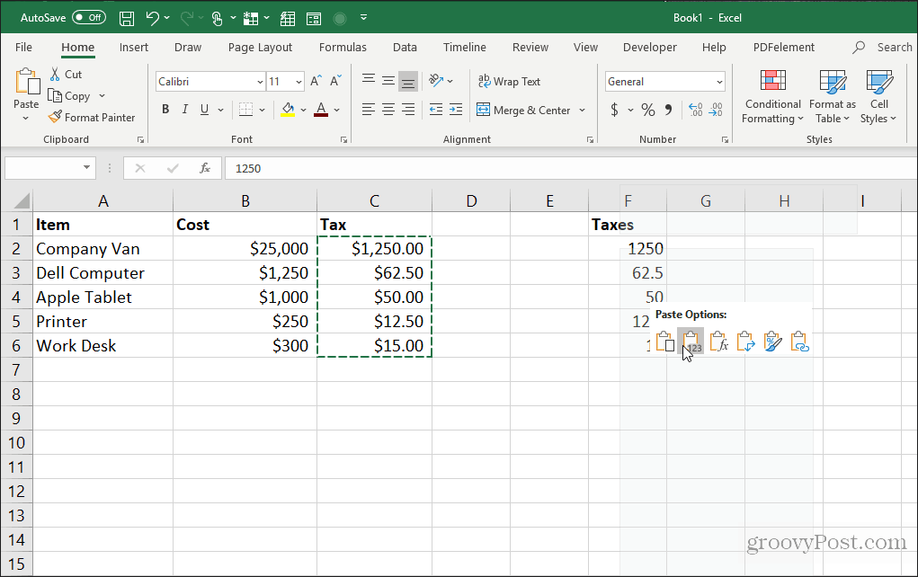 lijepljenje vrijednosti iz kopiranih ćelija formule