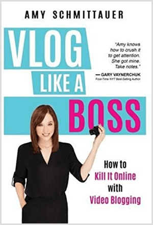 Amy Landino napisala je knjigu Vlog Like a Boss pod imenom Amy Schmittauer. Na naslovnici je fotografija Amy od pojasa kako drži video kameru. Naslov se pojavljuje na svijetloplavoj pozadini s bijelim i fuksija slovima. Slogan knjige je "Kako to ubiti na mreži putem video blogova".