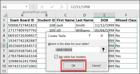 Izrada standardne tablice u Excelu