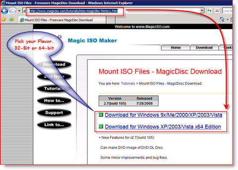 MagicISO x86 i x64 Link za preuzimanje za Windows Server 2008
