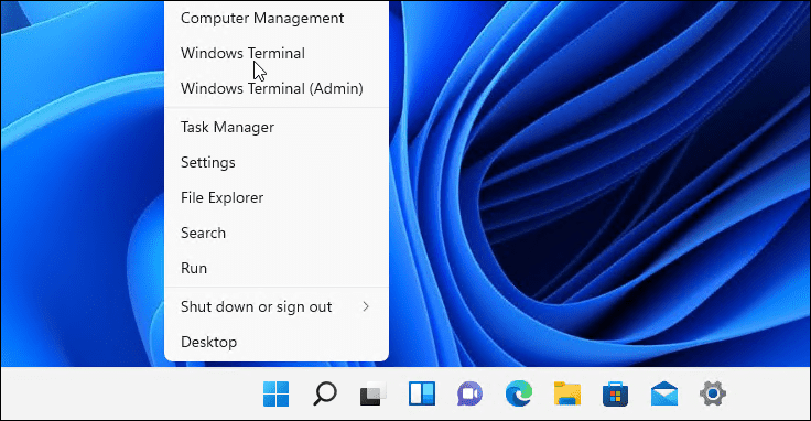 otvorite izbornik Windows terminala