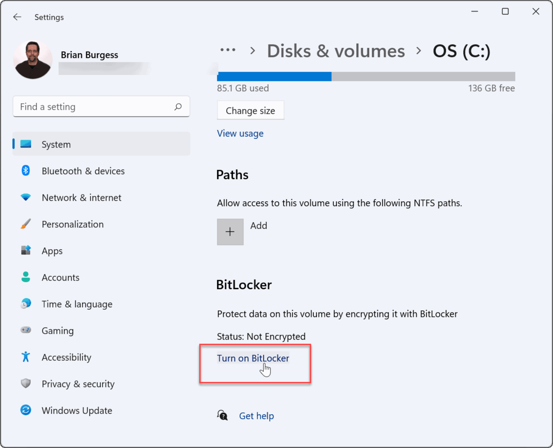 Uključite bitlocker koristeći bitlocker enkripciju u sustavu Windows 11