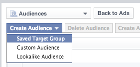 odabir spremljene ciljne skupine na facebooku