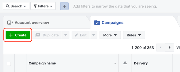 Kako ciljati tople potencijalne kupce pomoću Facebook Messenger oglasa, korak 1, izradite kampanju u Ad Manageru
