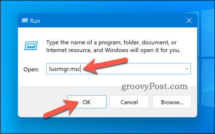 Otvorite lusrmgr na Windows 11