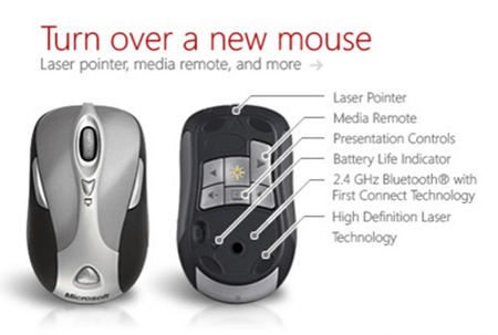microsoft prezentateri miša laserski gumbi za pokazivanje pokazivača upravljaju bežično