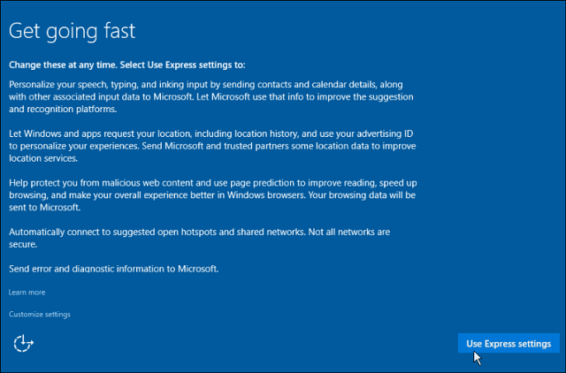 Postavke epressa Windows 10