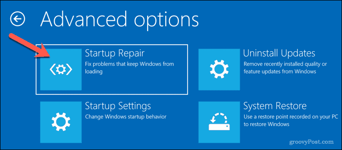 Pokretanje automatskog popravka na sustavu Windows 10