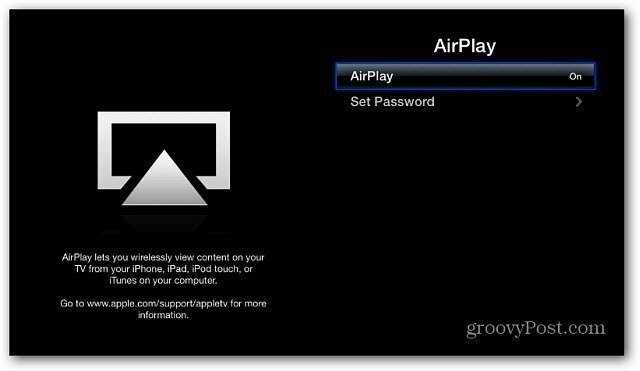 AirPlay omogućen Apple TV