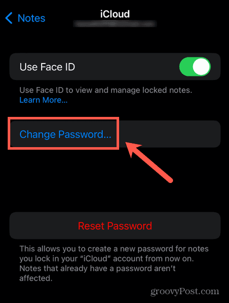 iphone promijeniti lozinku za bilješke