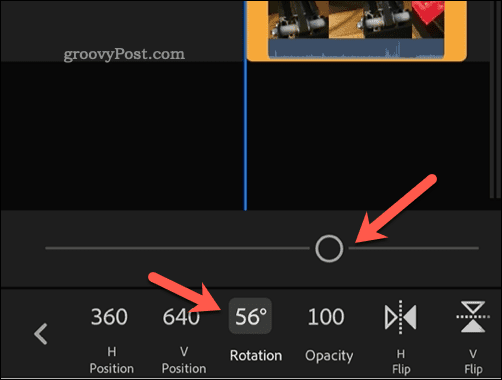 Promjena rotacije videozapisa u Adobe Premiere Rush