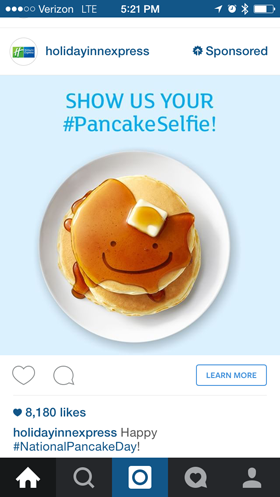 holidayinnexpess instagram oglas s tekstom na slici