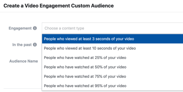 Prilagođena publika za angažman u okviru Facebook tokova za oglašavanje.
