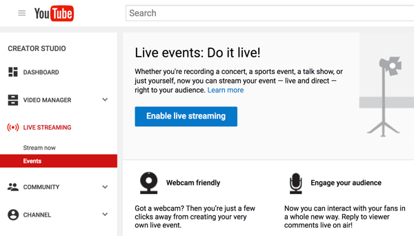 Postavite Hangouts uživo s uslugom YouTube Live da biste obavljali video intervju.