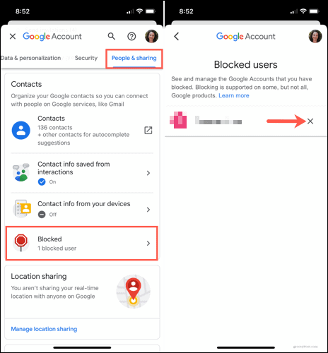 Deblokirajte korisnika na Google disku na mobilnom uređaju