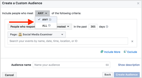 Facebook Ads Manager stvara prilagođenu publiku na temelju angažmana na događajima