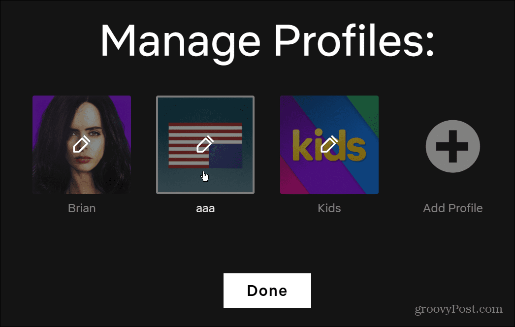 upravljati profilima Netflix